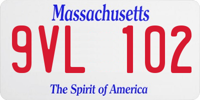 MA license plate 9VL102
