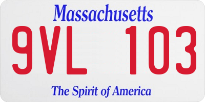 MA license plate 9VL103