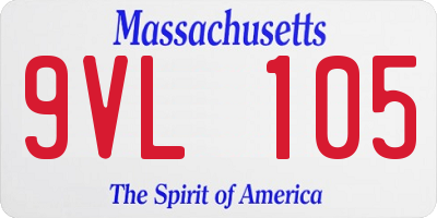 MA license plate 9VL105