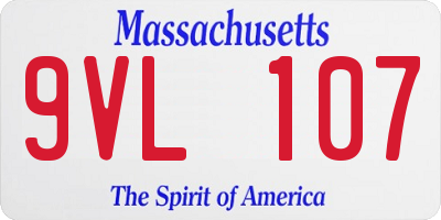 MA license plate 9VL107