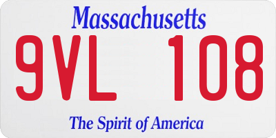 MA license plate 9VL108