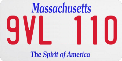 MA license plate 9VL110