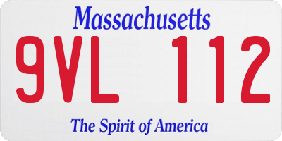 MA license plate 9VL112