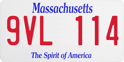 MA license plate 9VL114