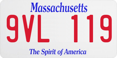 MA license plate 9VL119