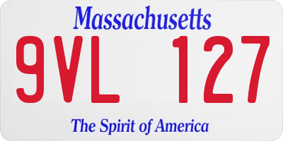 MA license plate 9VL127