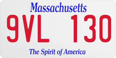 MA license plate 9VL130