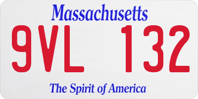 MA license plate 9VL132