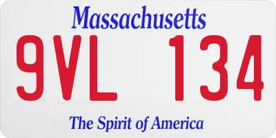 MA license plate 9VL134