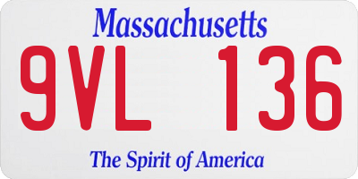 MA license plate 9VL136