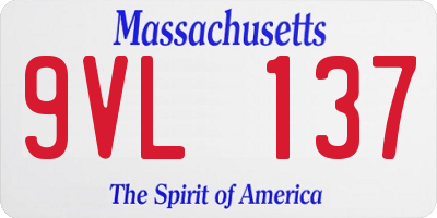 MA license plate 9VL137