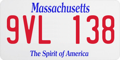 MA license plate 9VL138