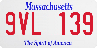 MA license plate 9VL139