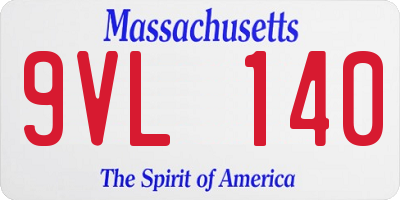 MA license plate 9VL140