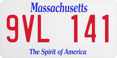 MA license plate 9VL141