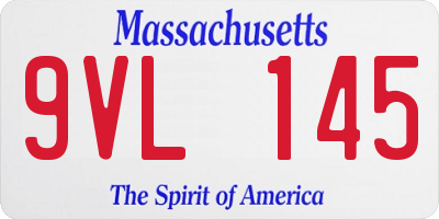 MA license plate 9VL145
