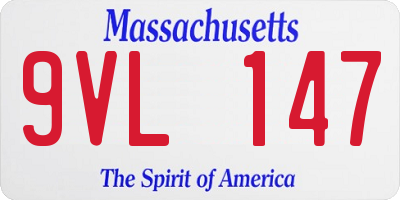 MA license plate 9VL147