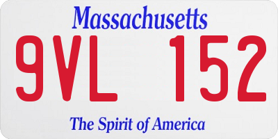 MA license plate 9VL152