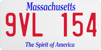 MA license plate 9VL154