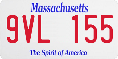 MA license plate 9VL155