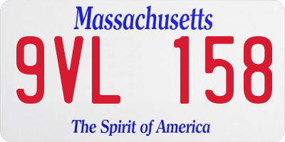 MA license plate 9VL158