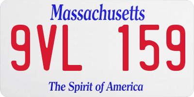 MA license plate 9VL159