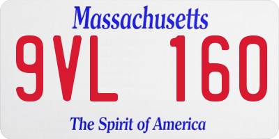 MA license plate 9VL160