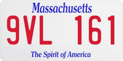 MA license plate 9VL161
