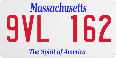 MA license plate 9VL162