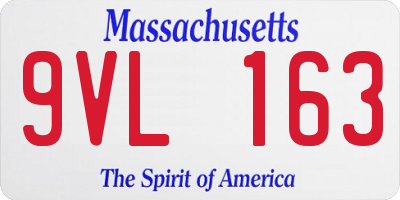MA license plate 9VL163