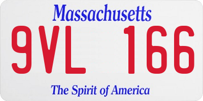 MA license plate 9VL166
