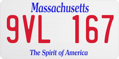 MA license plate 9VL167
