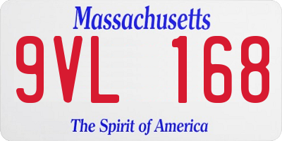 MA license plate 9VL168