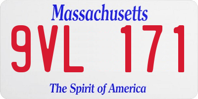 MA license plate 9VL171