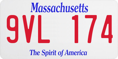 MA license plate 9VL174