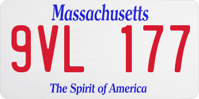 MA license plate 9VL177