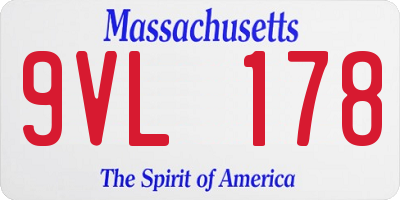 MA license plate 9VL178
