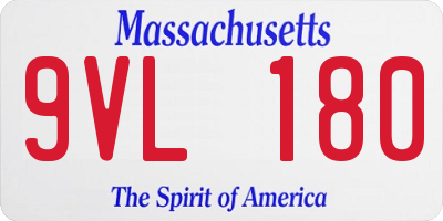 MA license plate 9VL180