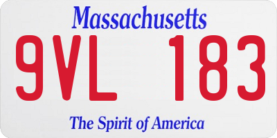 MA license plate 9VL183