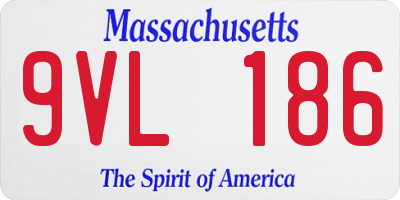 MA license plate 9VL186