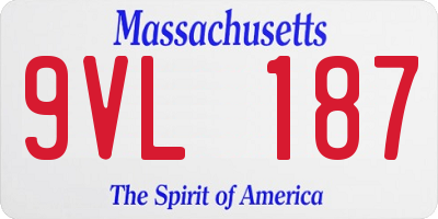 MA license plate 9VL187