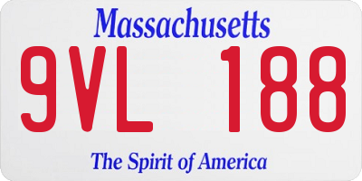 MA license plate 9VL188