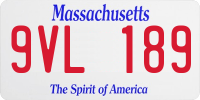 MA license plate 9VL189