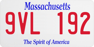 MA license plate 9VL192