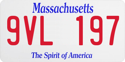 MA license plate 9VL197