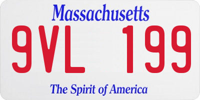 MA license plate 9VL199
