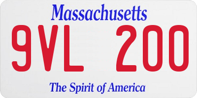 MA license plate 9VL200