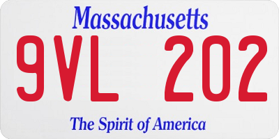 MA license plate 9VL202