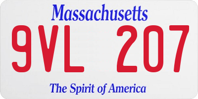 MA license plate 9VL207