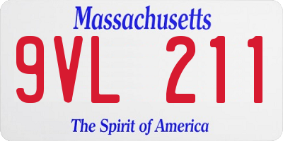 MA license plate 9VL211